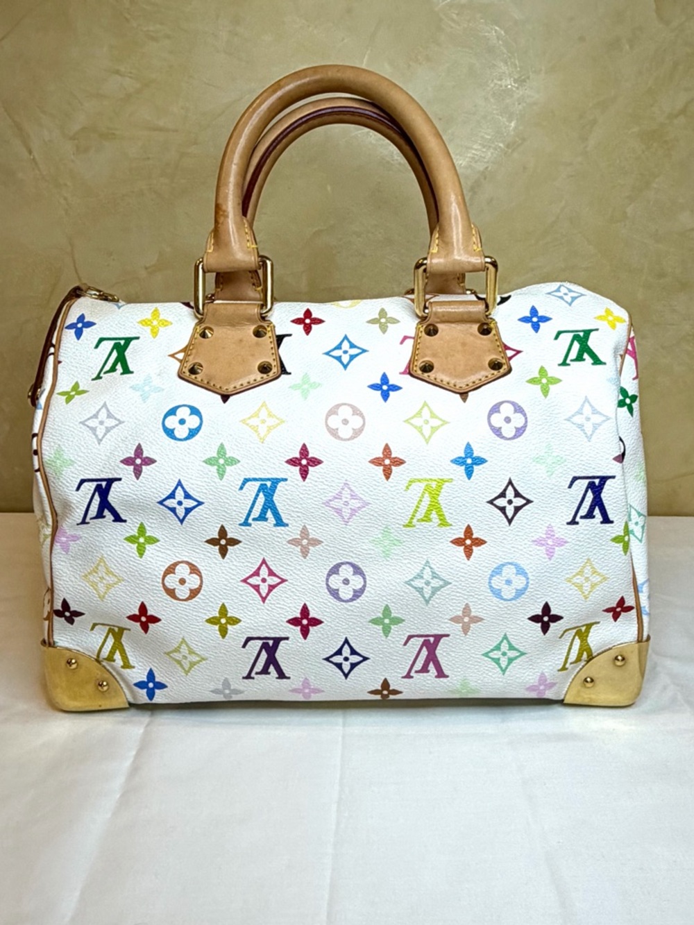 Louis Vuitton White Multicolor Monogram Speedy 30 - Picture 2 of 16